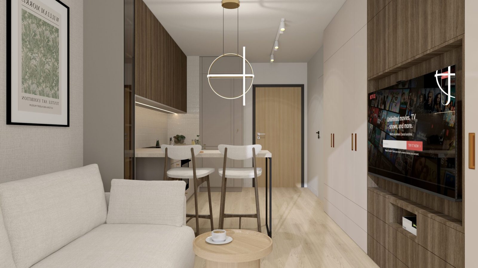 Kawalerka Gdańsk — Gdańsk — projekt wnętrz NUI Design, zdjęcie 4